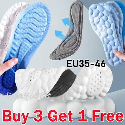 5D Orthopaedic Sport Insoles Memory Foam Massage Shoes Women Men Breathable 3+1 • £2.71