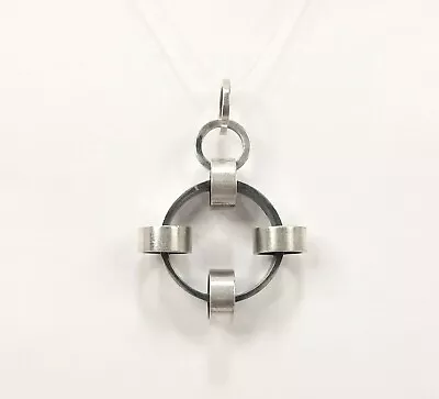 MY ESTATE JEWELRY Very Unique Vintage 925 Solid Sterling Silvr Loop Band Pendant • $22.99