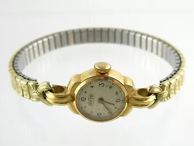 Vintage Octo 18k Gold Case Ladies Wristwatch Speidel Bracelet Band AS IS 19g • $450