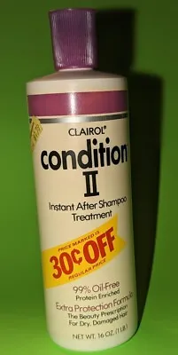 Vintage Rare 1978 Condition II By Clairol After Shampoo Treatment 16oz NOS Prop • $22