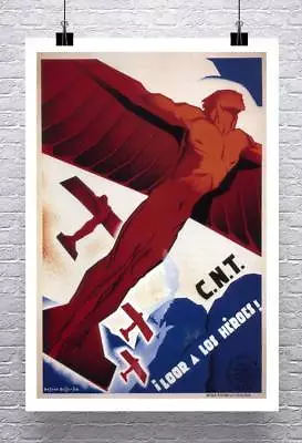 Male Figure Airplane Vintage Art Deco Poster Rolled Paper Giclee Print 24x32 In • $78.62