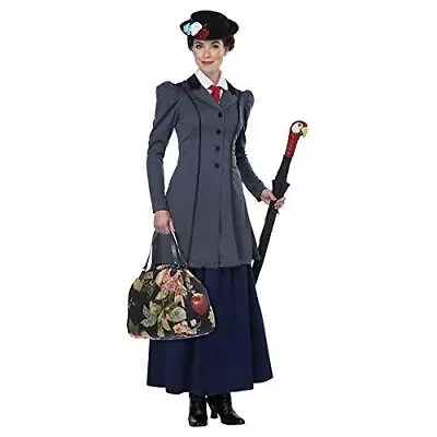 English Nanny Mary Poppins Classic Magic Fancy Dress Up Halloween Adult Costume • $60.63