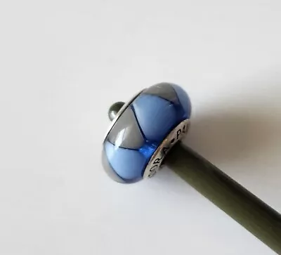 Pandora Captivating Blue Gray Murano Glass Charm - Sterling Silver ALE 790637 • £12.16