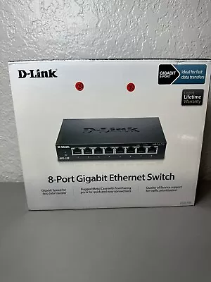 D-Link DGS-108 8-Port Gigabit Unmanaged Ethernet Switch Brand New Sealed In Box • $32.99