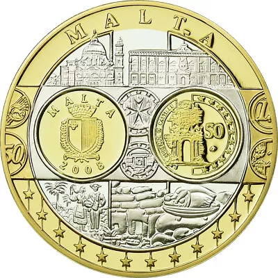 [#712603] Malta Medal Euro Europa MS Sil Ver • $28.54