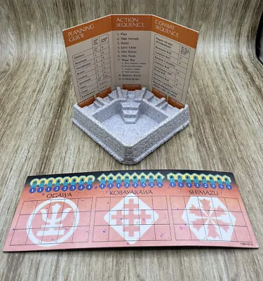 MB 1986 Shogun Board Game Parts Replacement Reference Screen & Army Card Orange • $10.99