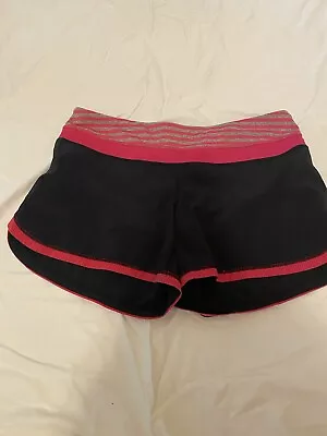 Lululemon Speed Up Shorts Womens Size 8 Pink/black Running Athletic Lined • $22