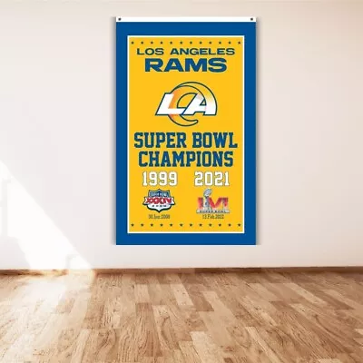 Los Angeles Rams 3x5 Ft Banner Super Bowl LVI Champs NFL LA Winners Flag • $13.85