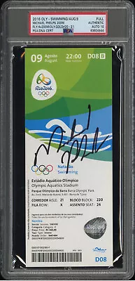 Michael Phelps Signed 2016 Rio Olympics Gold #20/21 Ticket Stub Psa/Dna 10 AUTO • $3149.99