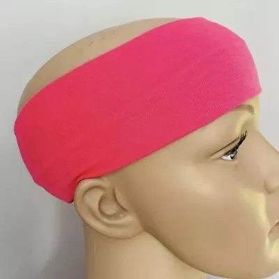 New Neon Bright Pink  Sweatband Headband 80s Fashion Pride Festival Accessories • £1