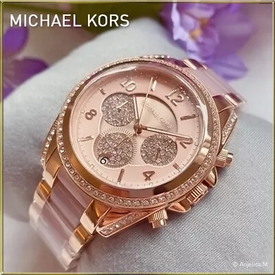 NWT Michael Kors Blair Chronograph Rose Gold-Tone Stainless Steel Watch MK6763 • $169