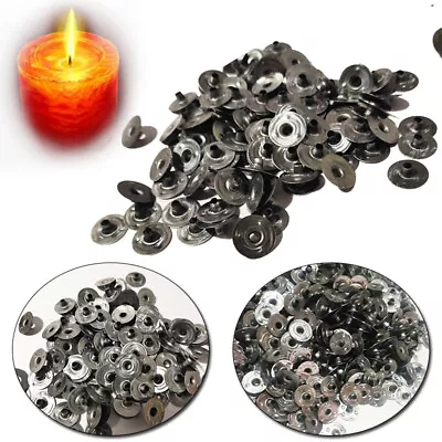 100Pcs Candle Wicks Base Metal Wick Sustainers Carry Holders Candles Making Tool • £2.51