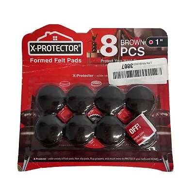 Felt Pads X-Protector 8 PCS Felt Furniture Pads 1” Formed Floor Protectors Brown • $9.98