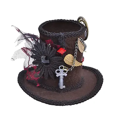 Steampunk Tall Mini Top Hat Ladies Mad Hatter Halloween Fancy Dress Accessory • £9.99