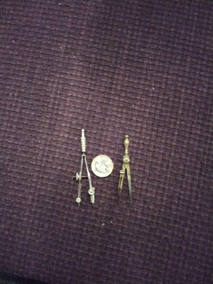 £3.99 • Buy 2 Old Drawing Compass Divider,one Is Brass Very Unusual