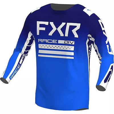 FXR Navy/Blue Contender MX Jersey Long Sleeve Lightweight Slim Fit Drop Tail Hem • $69.99