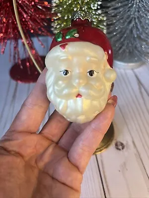 Vintage 90’s Blown Glass Santa Head Ornament. • $14.99