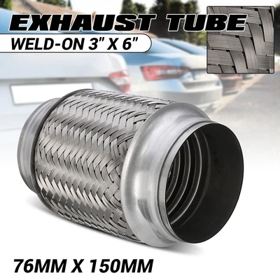 £10.85 • Buy 3  X 6  Inch Flex Pipe Stainless Steel Exhaust Flexi Joint Flexipipe 76 X 150mm