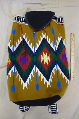 Large Handwoven ELEGANCIA NATIVA BACKPACK (Ecuador) Wayuu Mochila/Aztec 22x15  • $19.99