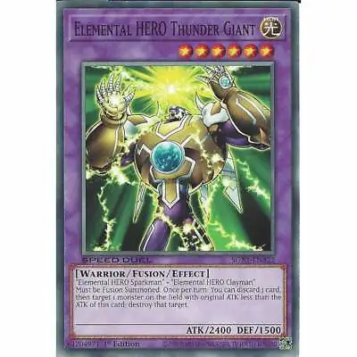 Elemental HERO Thunder Giant SGX1-ENA22 1st Edition Common :YuGiOh Trading Card • £0.99