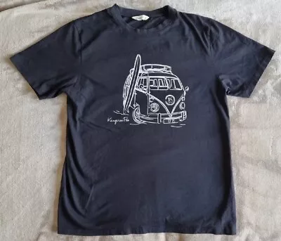 Kangaroo Poo Mens VW Camper Van Surf Black T Shirt In Black - Size XL  • £7.77