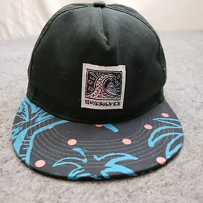 Quiksilver Hat Cap Mens Snap Back Black Adjustable Surfer Surfing Logo Adult * • $14.39