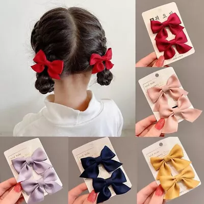 2 Pcs Sweet Hairpin Hair Clip Fashion Girls Kids Barrette Solid Color Hairclip  • $1.38