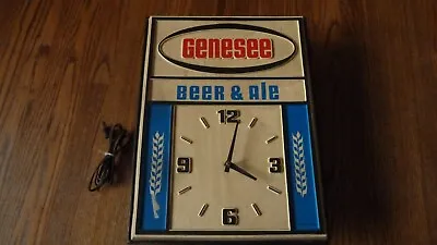 Genesee Beer Ale Sign Light Clock Vintage Non Motion • $110