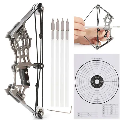 6  Mini Compound Bow Kit Arrows Target Shooting Archery Toy Gift Pocket Bow • £17.92