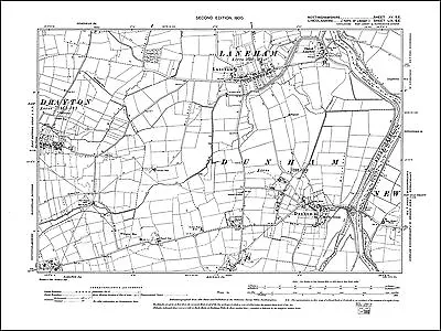 Dunham Laneham E Drayton Old Map Nottinghamshire 1900: 15SE Repro • £18.99