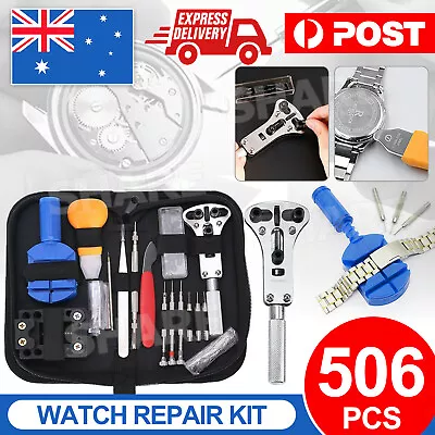 506pcs Watch Repair Kit Back Case Opener Watchmaker Remover Tool Spring Pin Bars • $16.85
