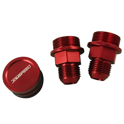 Red Rear Block Breather Fittings And Plug For B16 B18c Catch Can M28 To 10an • $310.96