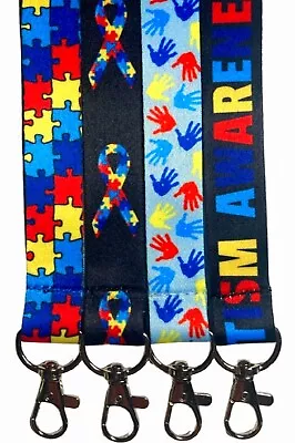 Pack Of 4 Autism Awareness Lanyard Id Badge Holder Keychain By Execucat • $24.99