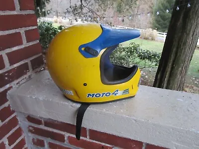 Vintage Bell Moto 4 Yellow Motorcycle Helmet Xl Atv • $174.99