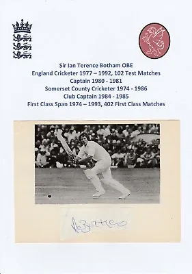 £8.50 • Buy Ian Botham England Test Cricketer 1977-1992 Original Autograph Cutting/card
