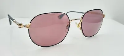 Vintage Halston H-44 Black Gold Oval Metal Sunglasses FRAMES ONLY • $37.40