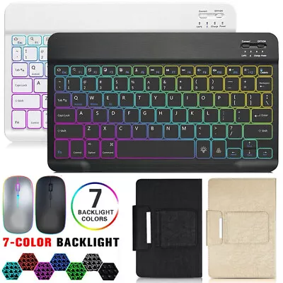 For Samsung Galaxy Tab A A8 A7 S6 Lite S5e S4 Backlit Keyboard Mouse Case Cover • £21.99