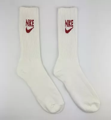 Vintage New/Old Stock 80s Nike Spellout Socks DARK RED Men's Made USA Sz 10-13 • $39.99