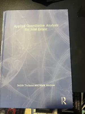 Applied Quantitative Analysis For Real Estate - Hardcover - See Pics • $72