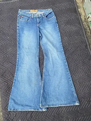 Vintage  Mudd Bell Bottom Jeans Womens Size ? Flare Leg Blue Denim Pants • $34