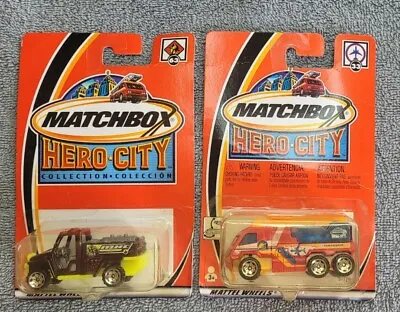 Matchbox Hero City Set # 33 & #63 Airport Fire Truck Water Cannon ATV Tanker • $13.98