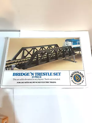 BACHMANN BRIDGE 'N TRESTLE 17 PIECE SET FOR All HO SCALE ELECTRIC TRAINS • $9.99