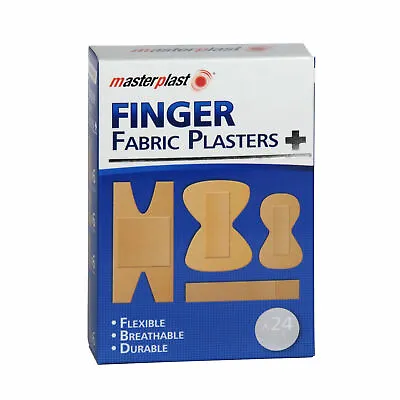 Masterplast Finger Fabric Plasters Assorted Sizes 24pk • £2.59