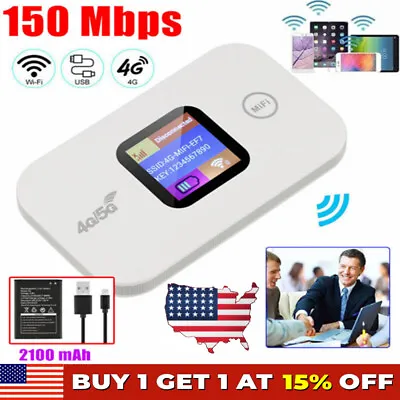 Portable Unlocked LTE 4G Wireless WiFi Router Mobile Broadband LCD MIFI Hotspot~ • $23.99