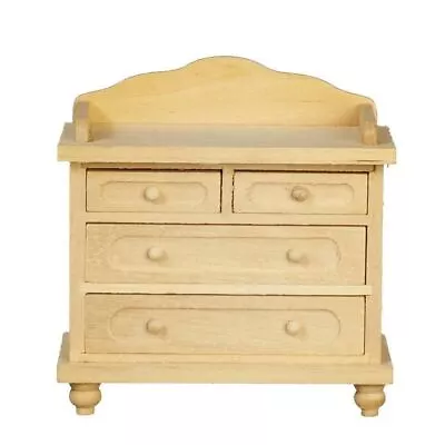 Dolls House Bare Wood Chest Of Drawers Miniature Nursery Bedroom Furniture 1:12 • £21.99