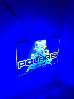 Polaris Rzr Led Light Sign Edge Lit Man Cave Garage Game Room • $34.88