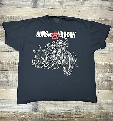 Sons Of Anarchy Shirt Mens 2XL Black Samcro Grim Reaper Biker Motorcycle Club • $19.95