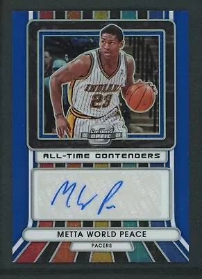 2022-23 Metta World Peace 15/75 Auto Panini Contenders Optic Blue Autographs • $11.99