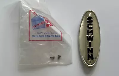 Schwinn Head Badge With Screws Vintage Original Chicago Bike Bicycle Black • $25