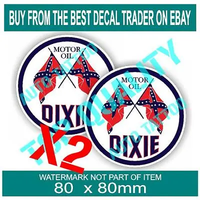 VINTAGE DIXIE MOTOR OIL Decal Sticker Vintage Retro Man Cave Hot Rod Stickers • $5.50